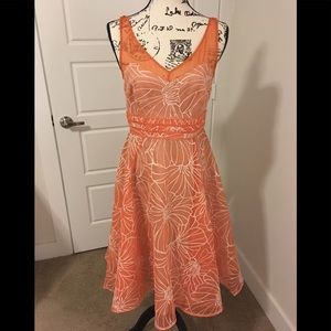 Moulinette Soeurs Orange & Cream Lace Midi